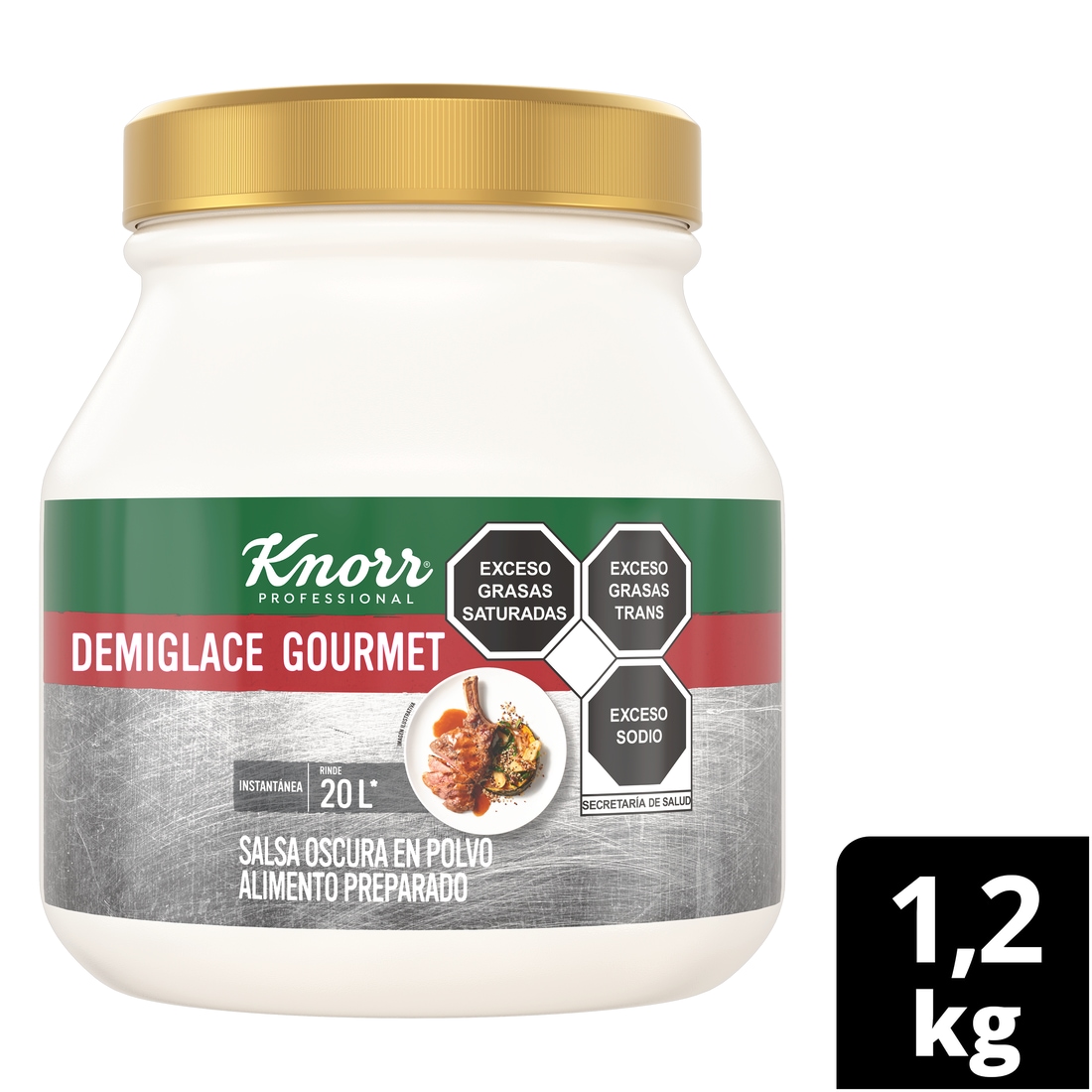 Knorr® Professional Salsa Demiglace Gourmet 1,2 Kg - Salsa oscura en polvo. Alimento preparado